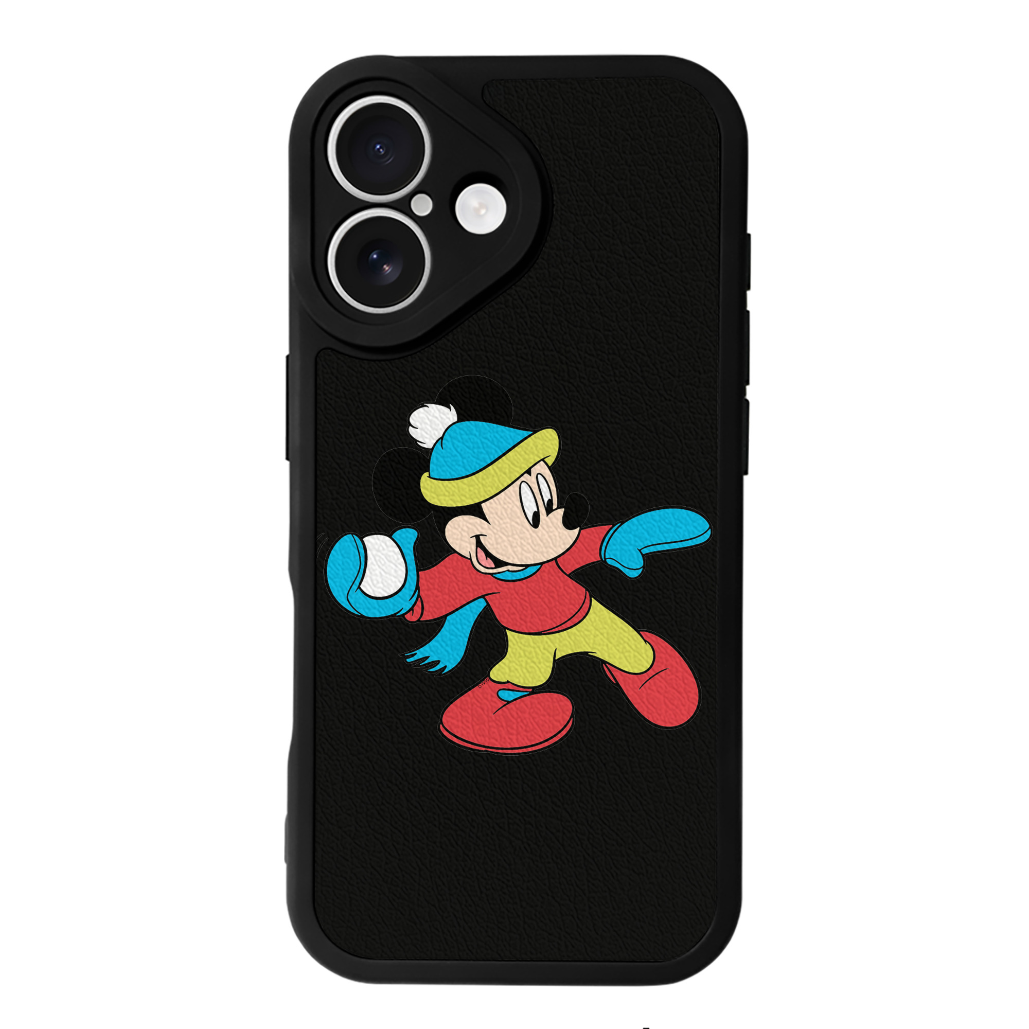 （画像用） ミッキーマウス Mickey Mouse 【iPhone 16シリーズ対応】シリコンスマホケース（レザー調） 材質：シリコン